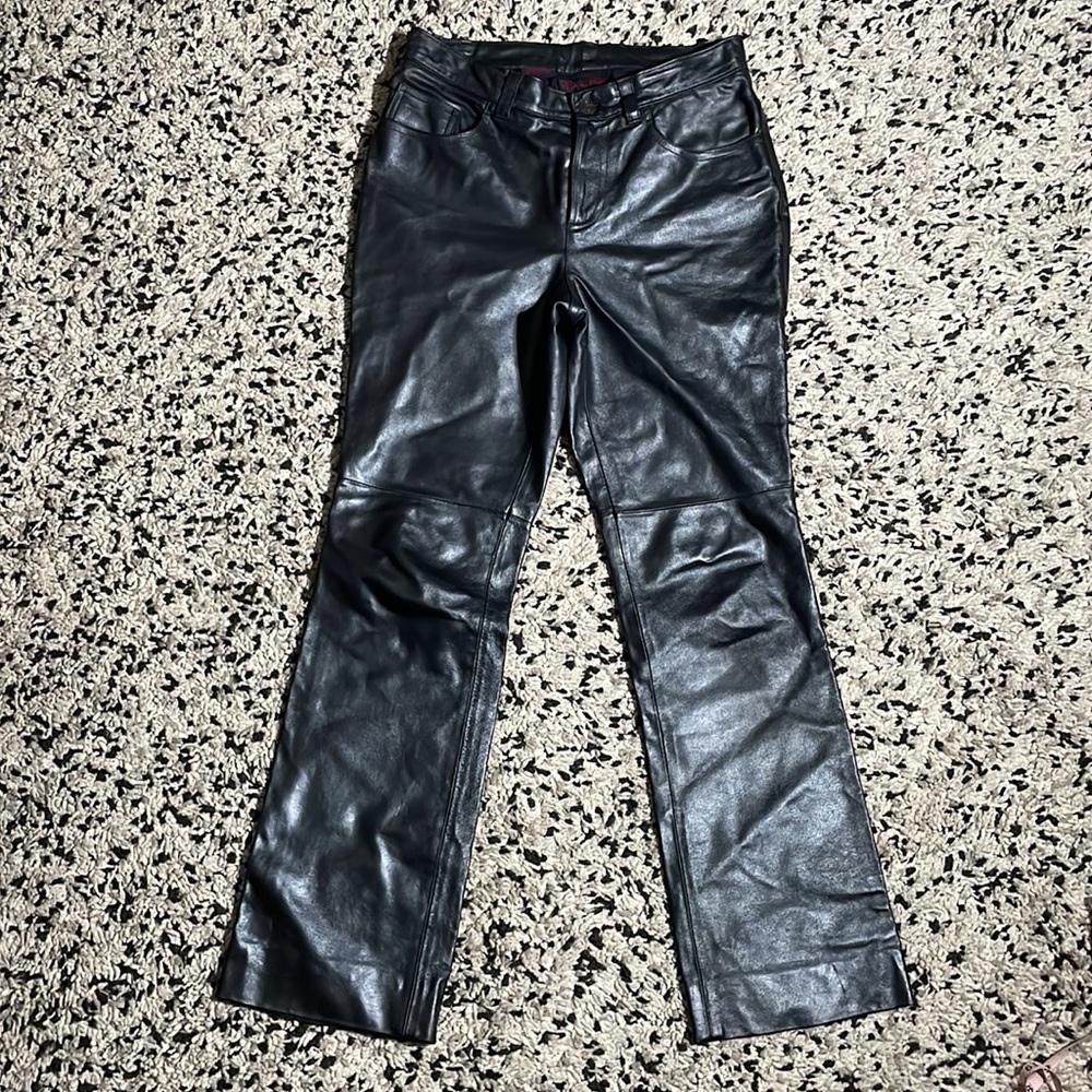 Ralph Lauren Black Leather 5-Pocket Pants Women's Size 6